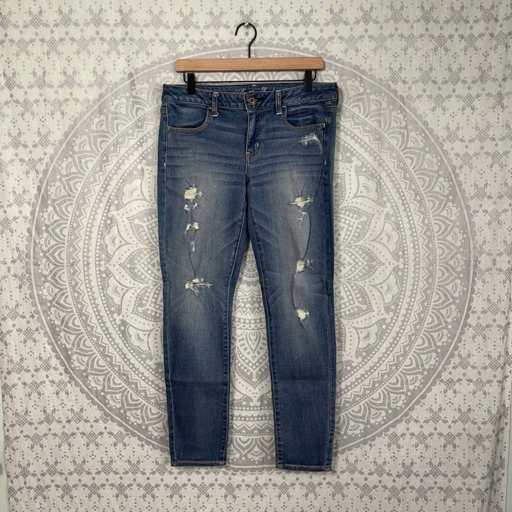 Nwt $68 American Eagle 2012 AEO Destroyed Stretch Jegging 2000s Jeans Pants 12
